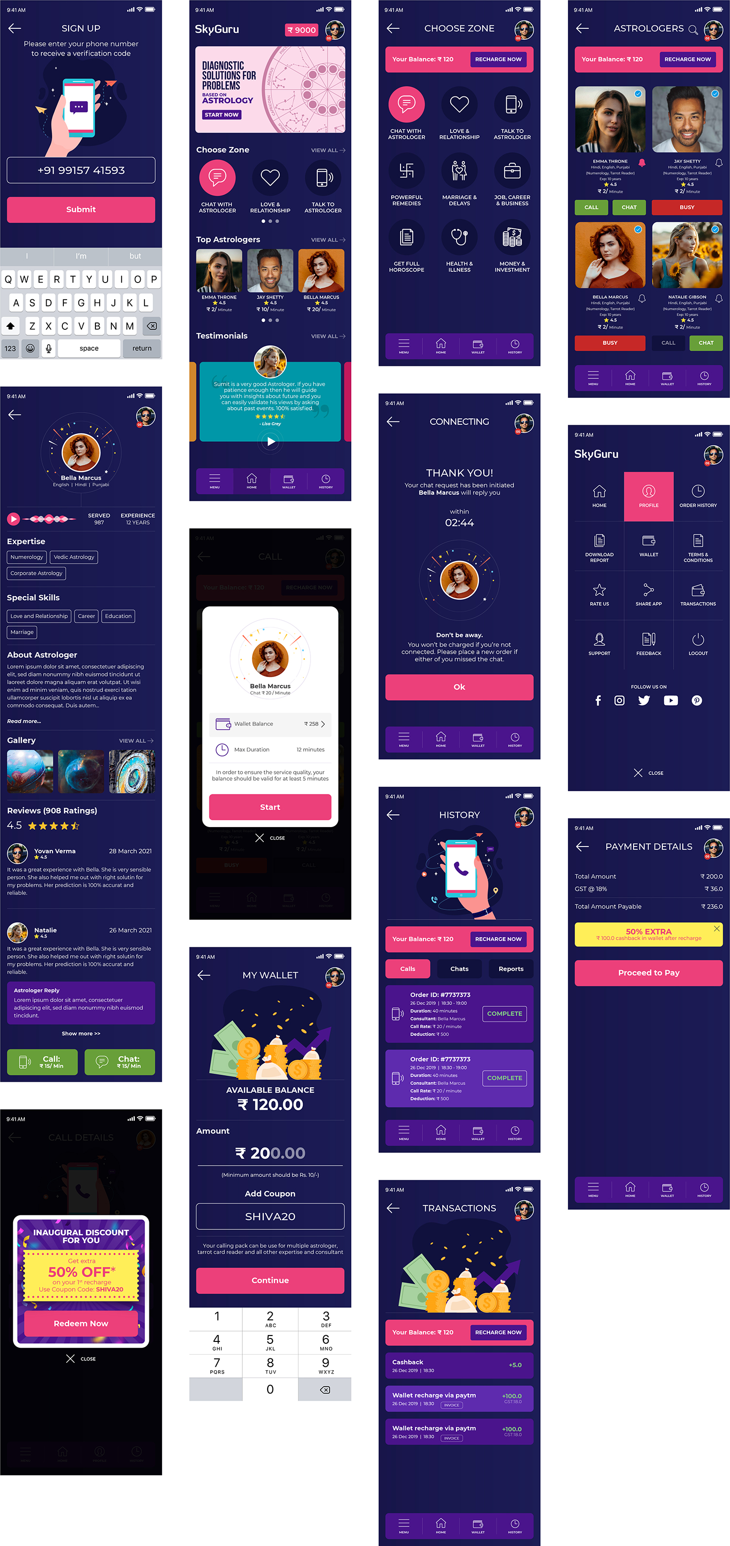 Customers App Screens | Yovan Verma